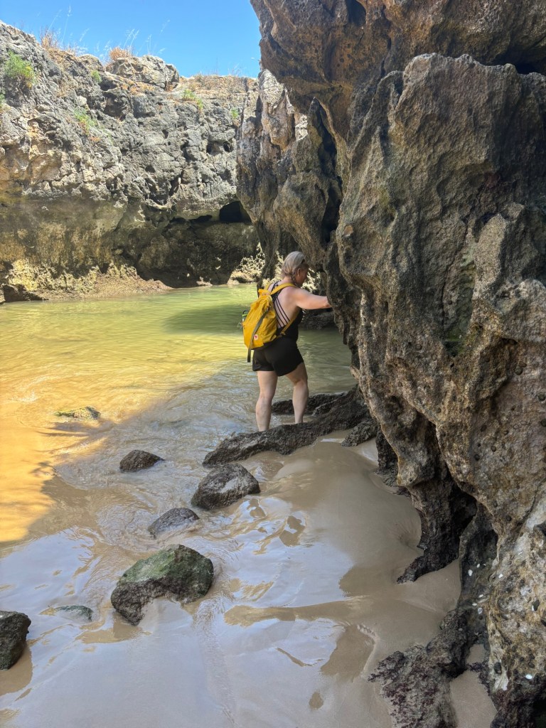 exploring the beach coves in cascais