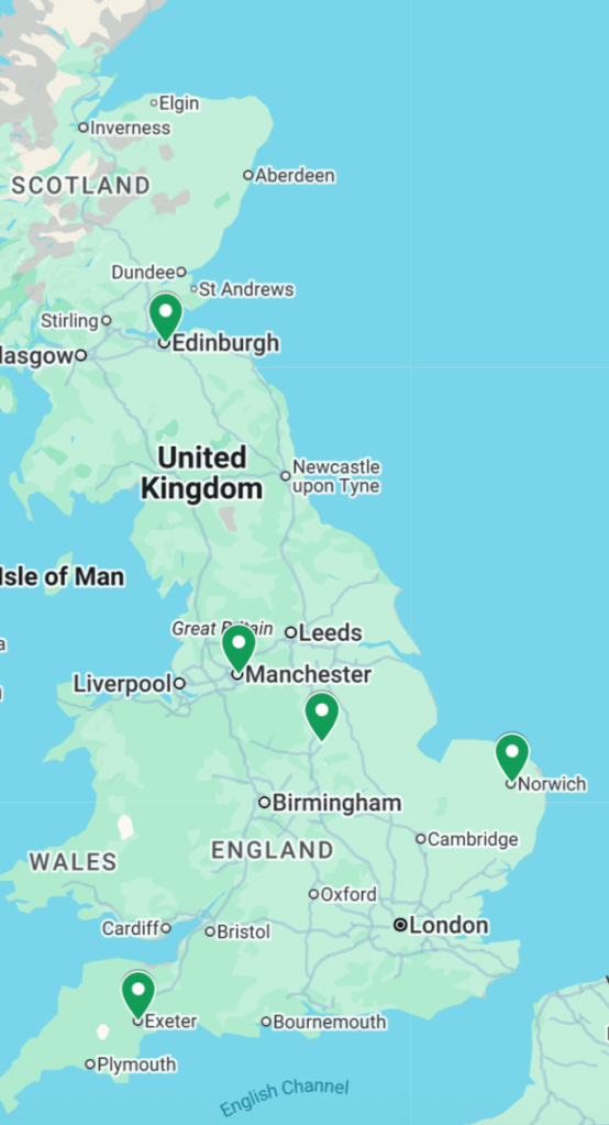 UK lit city map