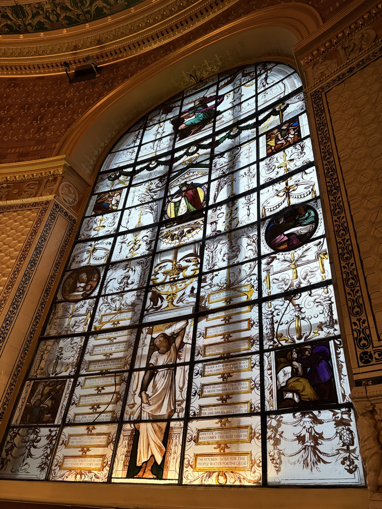 v&a cafe stained glass window